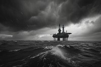 Oil rig monochrome outdoors nature.
