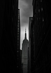 Empire State Building building architecture monochrome.