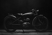 Vintage motorcycle black monochrome vehicle.