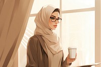 Business woman hijab adult cup.