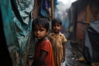 Children in slum community child adult homelessness.