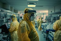 People wearing ppe clothing hospital adult protection.
