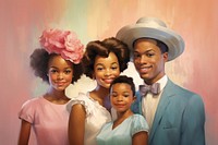 African american family portrait adult child.