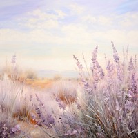 Lavenders garden painting outdoors nature.