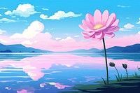 Water lilly and Lotus landscape outdoors nature.