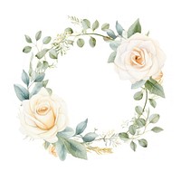 White rose circle border pattern flower wreath. AI generated Image by rawpixel.