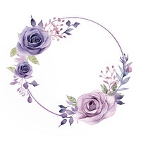 Purple rose circle border pattern flower wreath. 