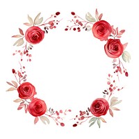 Red rose circle border pattern wreath flower. AI generated Image by rawpixel.