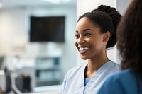 Woman receptionist hospital smiling looking. AI generated Image by rawpixel.