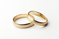 2 wedding rings with diamond jewelry gold white background. AI generated Image by rawpixel.