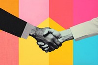 Collage Retro dreamy handshake togetherness creativity agreement.