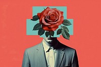 Collage Retro dreamy red rose flower plant adult.