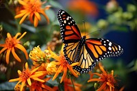 Monarch butterfly flower monarch animal. AI generated Image by rawpixel.