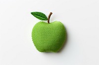 Embroidery style green apple fruit plant.