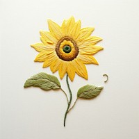 Sunflower embroidery style pattern plant.