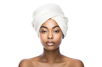 Woman with wrap towel portrait turban adult.