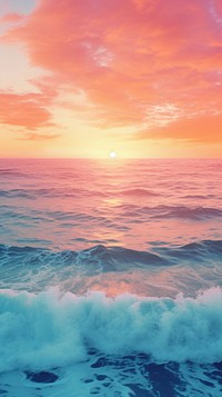 Ocean sunset outdoors horizon nature. AI generated Image by rawpixel.