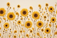 Field of sunflower embroidery style backgrounds plant.