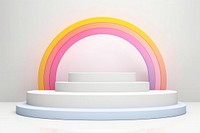 Rainbow white background product display backdrop.