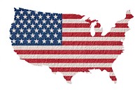 American flag in shape of United States map american flag independence patriotism. AI generated Image by rawpixel.