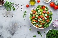 Healthy salad food plate mozzarella. 