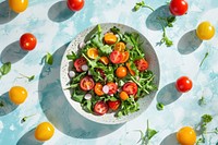 Healthy salad food plate mozzarella. AI generated Image by rawpixel.