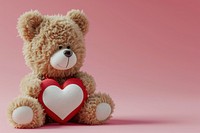  Brown softy teddy bear heart pink toy. 