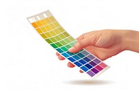 Color palette guide hand technology laboratory.