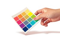 Color palette guide hand technology creativity.