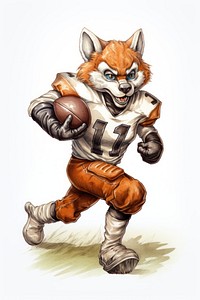 Fox character playing american football sports sketch competition.