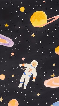  Astronaut in galaxy astronomy outdoors nature. AI generated Image by rawpixel.