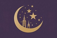 Minimal ramadan background moon astronomy night. AI generated Image by rawpixel.