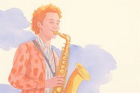 Person playing saxophone music adult saxophonist.