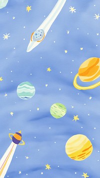  Rocket in galaxy planet star backgrounds. AI generated Image by rawpixel.