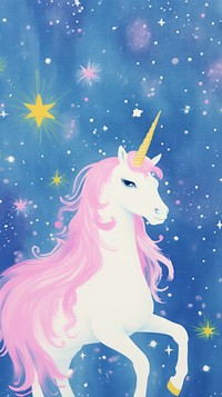  Unicorn in galaxy cartoon animal star. 