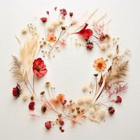 PNG Real pressed christmas flowers circle wreath plant. AI generated Image by rawpixel.