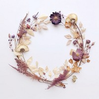  Real Pressed Flowers wreath flower art. AI generated Image by rawpixel.