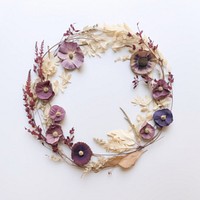  Real Pressed Flowers wreath flower jewelry. AI generated Image by rawpixel.
