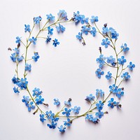 PNG Real pressed forget me not flowers jewelry circle wreath. 