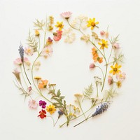 PNG Real pressed wildflowers pattern circle wreath. AI generated Image by rawpixel.