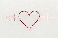 A heart with heart beat EKG graph embroidery pattern accessories. AI generated Image by rawpixel.