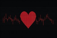 A heart with heart beat EKG graph backgrounds technology blackboard. AI generated Image by rawpixel.