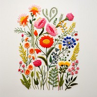 Plant embroidery needlework textile.