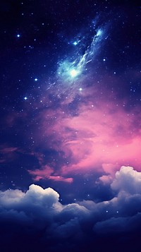  Galaxy wallpaper nebula night sky. AI generated Image by rawpixel.