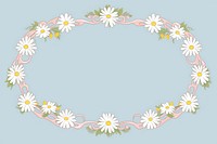Daisy border frame pattern flower plant. AI generated Image by rawpixel.