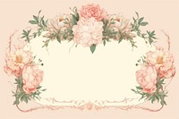Peony border frame pattern flower plant. AI generated Image by rawpixel.