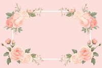 Rose frame pattern flower plant. AI generated Image by rawpixel.