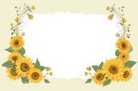 Sunflower border frame pattern plant inflorescence. AI generated Image by rawpixel.