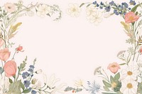 Wildflower border frame backgrounds pattern fragility. AI generated Image by rawpixel.