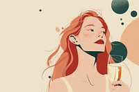  Woman looking away and smiling with champagne adult refreshment hairstyle. AI generated Image by rawpixel.